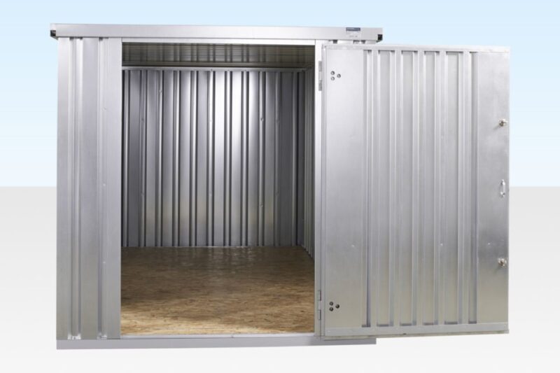 4m x 2.1m Flat Pack Container Store – Galvanised - Image 2