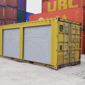Yellow 20ft Used Container – Dual Side Roll-Up Doors